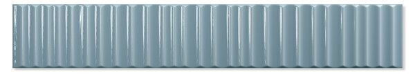 Kakel Petal Blå Blank-Relief 5x30 cm