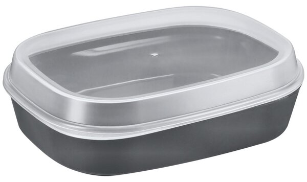 Circ Nette Mehrweg Återanvändbar matlåda odelad; 1100ml, 24x18.5x6.7 cm (LxBxH); Grå; Oval; 12 Styck / Förpackning