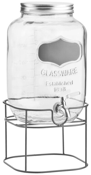 VEGA Dryckesdispenser Modesto med ställ; 7l, 21x44x18 cm (BxHxD); Svart/Transparent