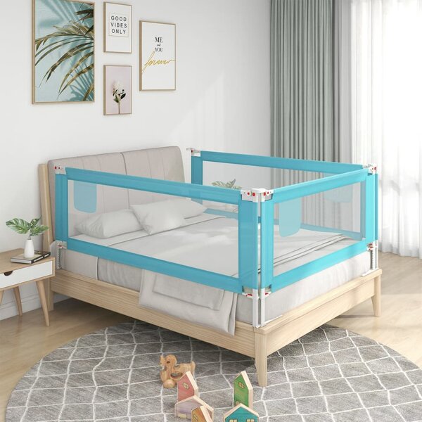 Sängskena för barn blå 90x25 cm tyg
