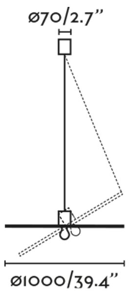 FARO 68590-70 - Takkkrona på ett snöre COSTAS 1xE27/15W/230V d. 100 cm svart /rotting