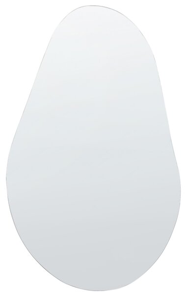 Väggspegel Silver Glas 40 x 65 cm Oval Dekorativ Väggmonterad Accent Beliani