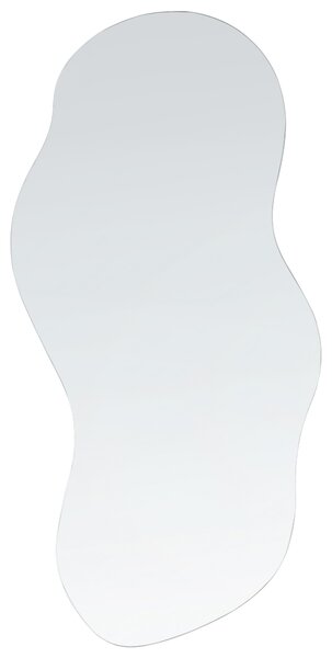 Väggspegel Silver Glas 33 x 80 cm Oval Dekorativ Väggmonterad Accent Beliani