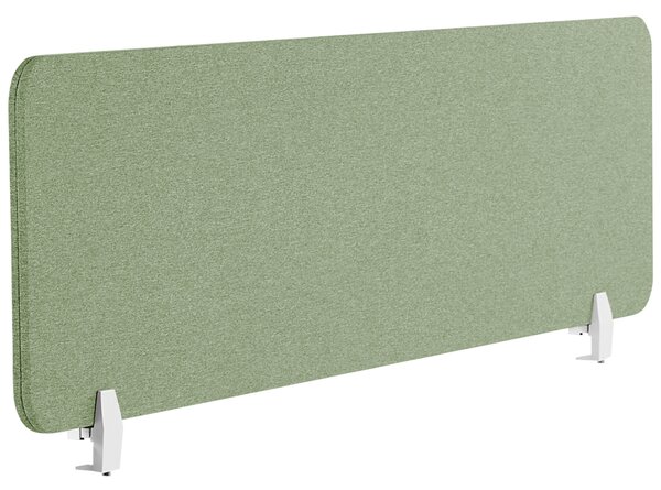 Skrivbordsskärm Avskärmning Grön PET-tyg 130 x 40 cm Modulära Fästklämmor Hemmakontor Beliani
