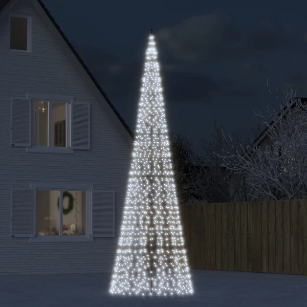 Julbelysning till flaggstång 1534 LEDs kallvit 500 cm