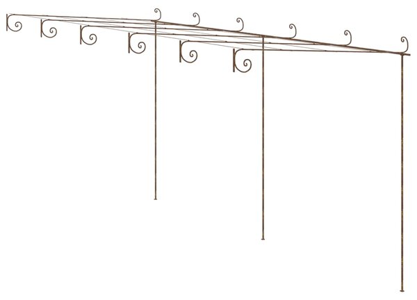 Pergola antikbrun 6x3x2,5 m järn