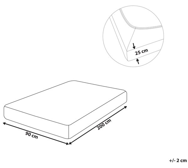 Dra-på-lakan Svart Bomull 90 x 200 cm Solid Mönster Klassisk Elastisk Beliani