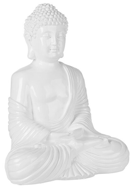 Dekorationsfigur buddha vit KANDA Beliani