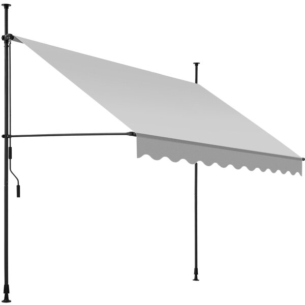 Tectake 404961 spännmarkis och soltak med handvev, höjdjusterbar - 250 x 180 cm, ljusgrå