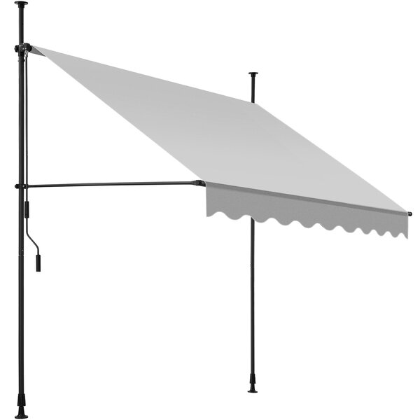 Tectake 404958 spännmarkis och soltak med handvev, höjdjusterbar - 200 x 180 cm, ljusgrå