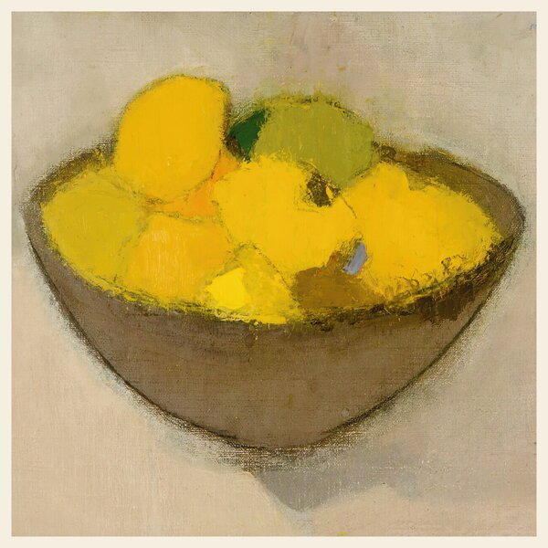 Konsttryck Lemons (Still Life in Yellow / Square) - Helene Schjerfbeck, (40 x 40 cm)