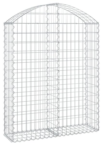 Gabion bågformad 100x30x120/140 cm galvaniserat järn