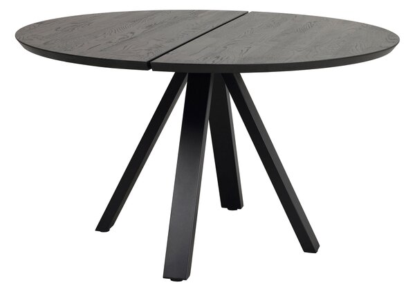 CARRADALE matbord Ø130 svart ek V-ben