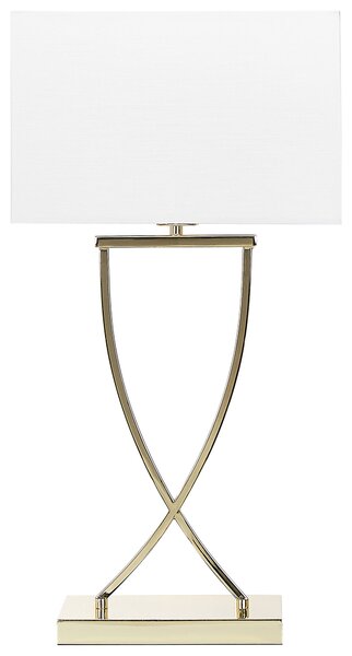 Bordslampa i Silver med Svart Lampskärm Rektangulär Beliani