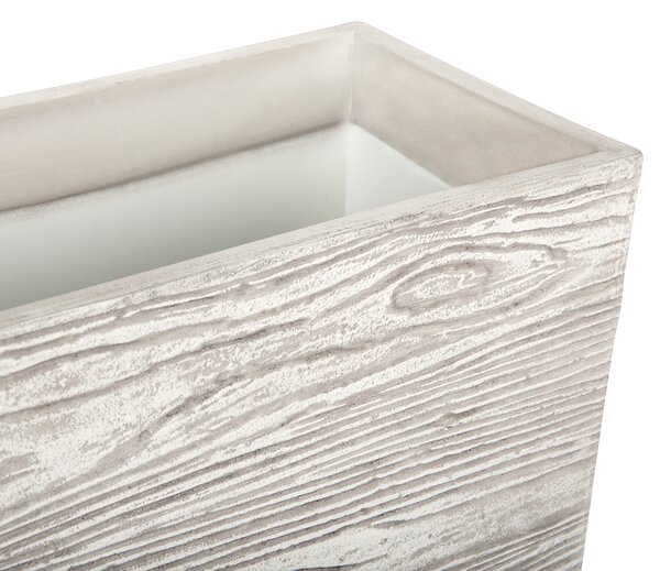 Kruka Vit Trä med fiberlera 42 x 15 cm Utomhus Väderbeständig Beliani
