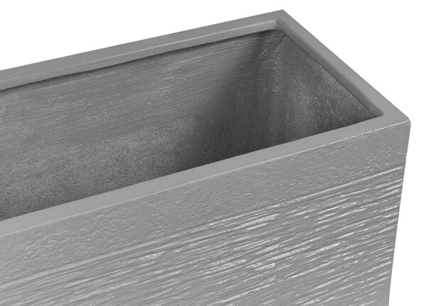 Kruka Grå Fiberlera 50 x 23 x 24 cm Rektangulär Inomhus Utomhus Beliani