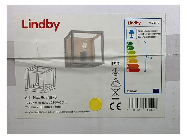 Lindby - Vägglampa MERON 1xE27/60W/230V