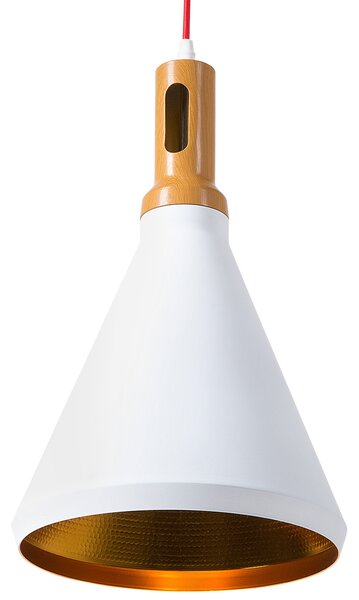 Hängande Lampa Vit Koppar Färg Aluminium Klockformad Belysning Modern Beliani