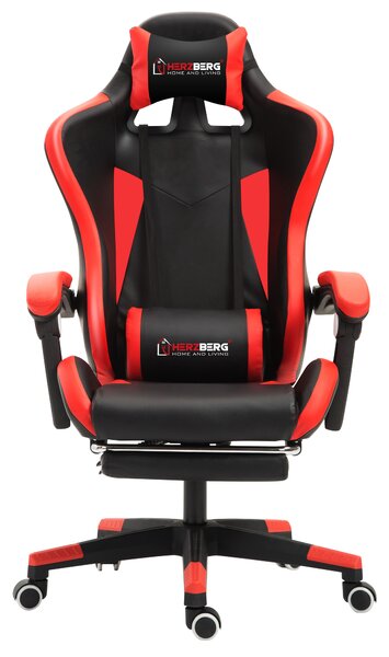 Herzberg HG-8080: Racing Car Style Ergonomic Gaming Chair Röd