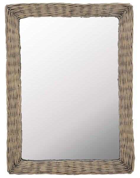 Spegel i korgmaterial 60x80 cm brun
