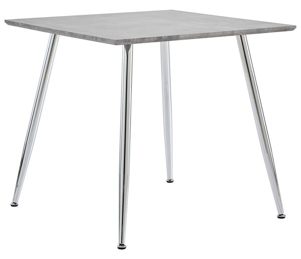 Matbord betong och silver 80,5x80,5x73 cm MDF