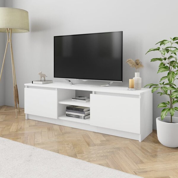 Tv-bänk vit 120x30x35,5 cm konstruerat trä