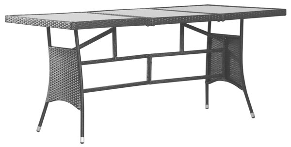 Trädgårdsbord svart 170x80x74 cm konstrotting