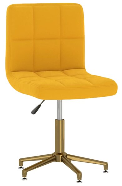 Snurrbar kontorsstol gul sammet