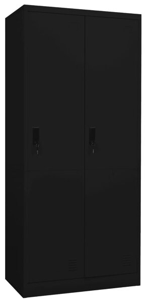 Garderob svart 80x50x180 cm stål