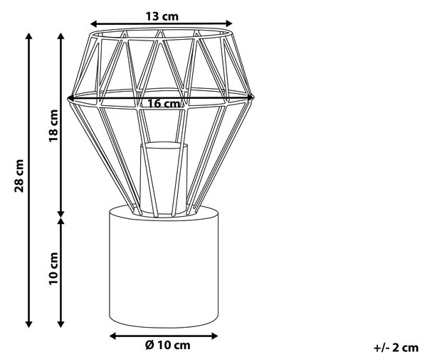 Bordslampa i Mässing Färg Elegant Unik Metall Lampfot Beliani