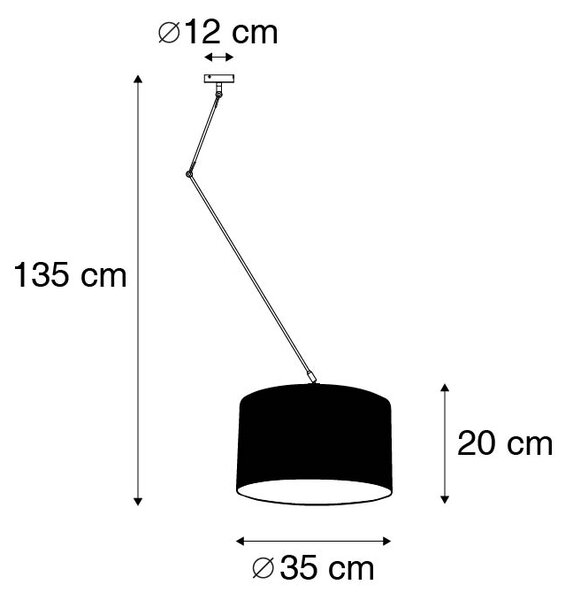 Hängande lampstål med skugga 35 cm svart justerbar - Blitz I