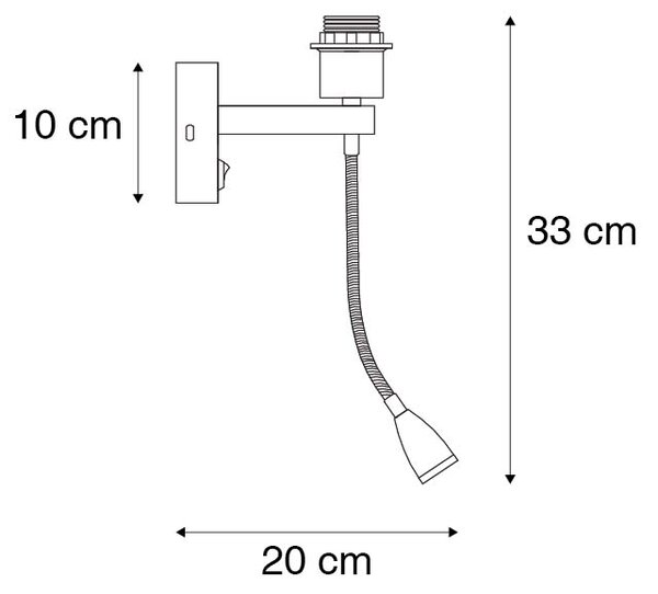 Modern vägglampa koppar med flexarm - Brescia Combi