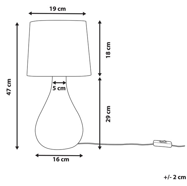 Bordslampa i Svart/Koppar Dekorativ Förkromad Bas Beliani