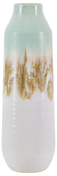 Blomvas Flerfärgad Stengods 35 cm Dekorativ Vattentät Akvarelleffekt Dekordel Beliani