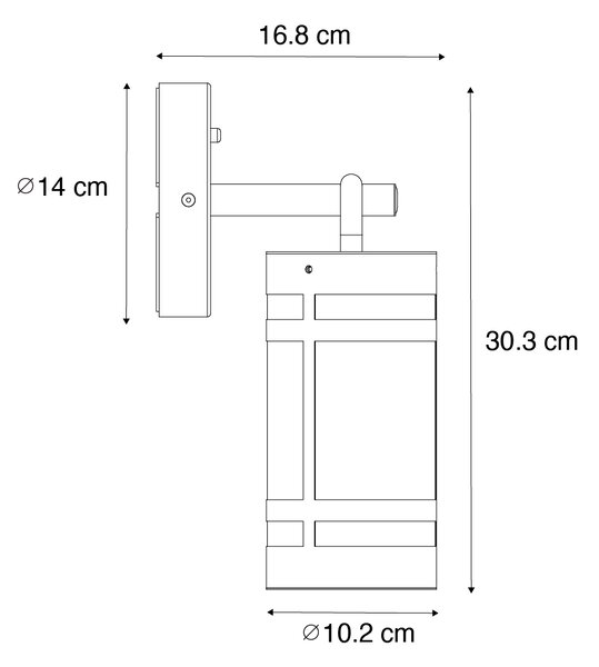 Vägglampa utomhus rostbrun IP44 Ljus-mörk sensor - Ruben