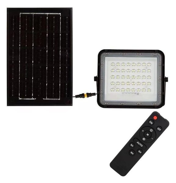 LED Solcellstrålkastare utomhus LED/6W/3,2V IP65 4000K svart + +Fjärrkontrol
