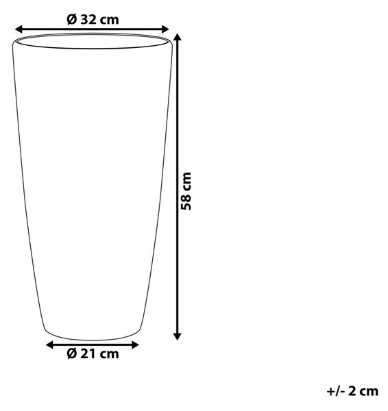 Kruka Vit Stenblandning 32 cm Högglans Rund Hög Modern Design Inomhus Utomhus Beliani