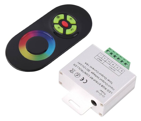 Trådlös IR Kontrollenhet & transformator för RGB LED-slinga, fjärrkontroll med touch