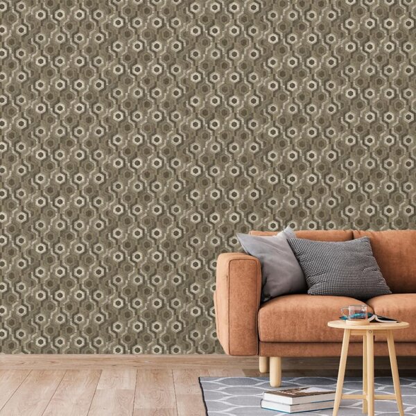 DUTCH WALLCOVERINGS Tapet Galactic brun och vit