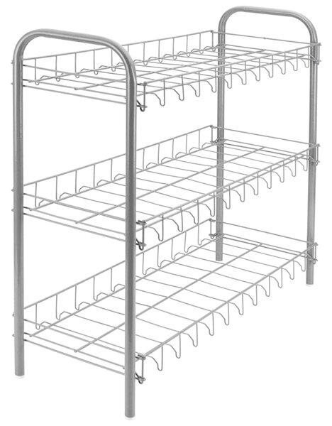 Metaltex Skohylla 3 hyllplan Shoe 3 silvergrå