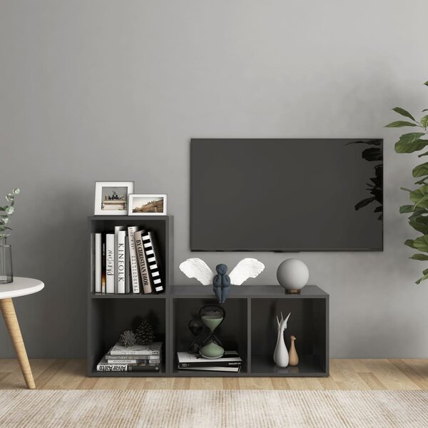 TV-skåp 2 st grå 72x35x36,5 cm konstruerat trä