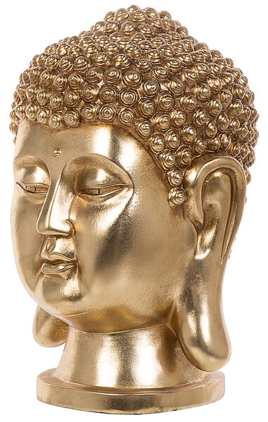 Dekorativ statyett Guld Keramik Buddha-huvud Prydnad Glamourstil Dekor hemtillbehör Beliani