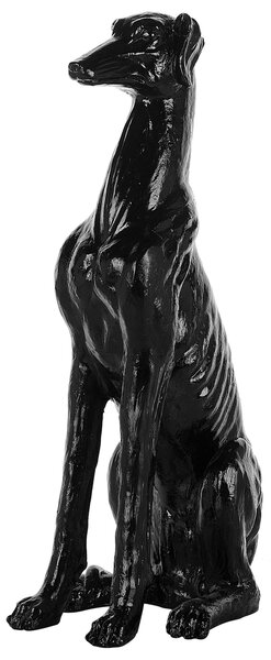 Skulptur Svart Blank finish 80 cm Greyhound Hund Accent Figur Dekorativ Beliani