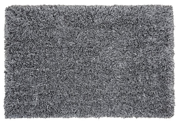 Trasmatta Svart och Vit Polyester Rektangulär 160 x 230 cm Beliani