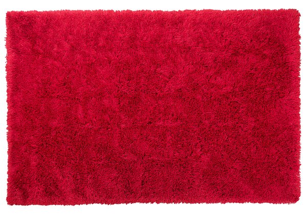 Trasmatta Röd Polyester Rektangulär 160 x 230 cm Beliani