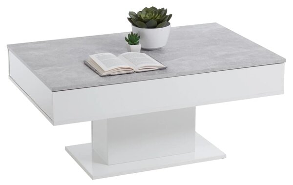FMD Soffbord betonggrå och vit