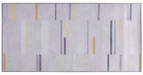 Matta Grå Polyester 80 x 150 cm Modern Abstrakt Mönster Beliani