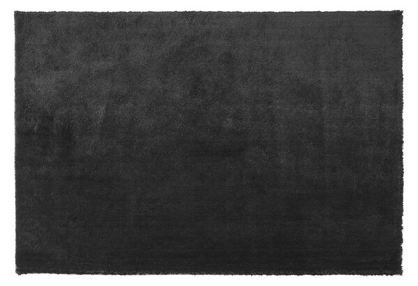 Trasmatta Svart Bomull Polyester Blandning 140 x 200 cm Fluffig Tät Beliani