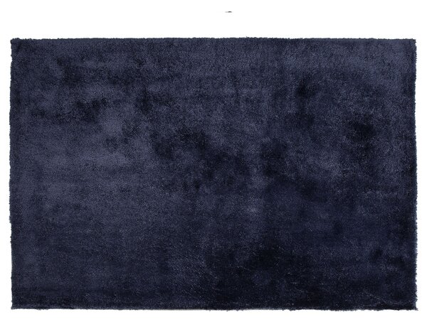 Trasmatta Blå Bomull Polyester Blandning 160 x 230 cm Fluffig Tät Beliani