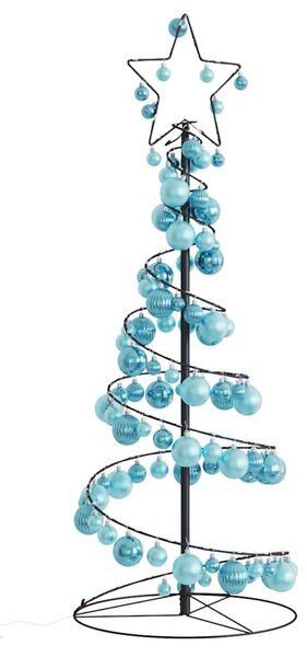 Julgranskon med julkulor 80 LEDs varmvit 120 cm